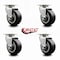 Service Caster 4 Inch Rubber on Aluminum Wheel Swivel Caster Set with Roller Bearings SCC SCC-20S420-RAR-4 - alternate 2